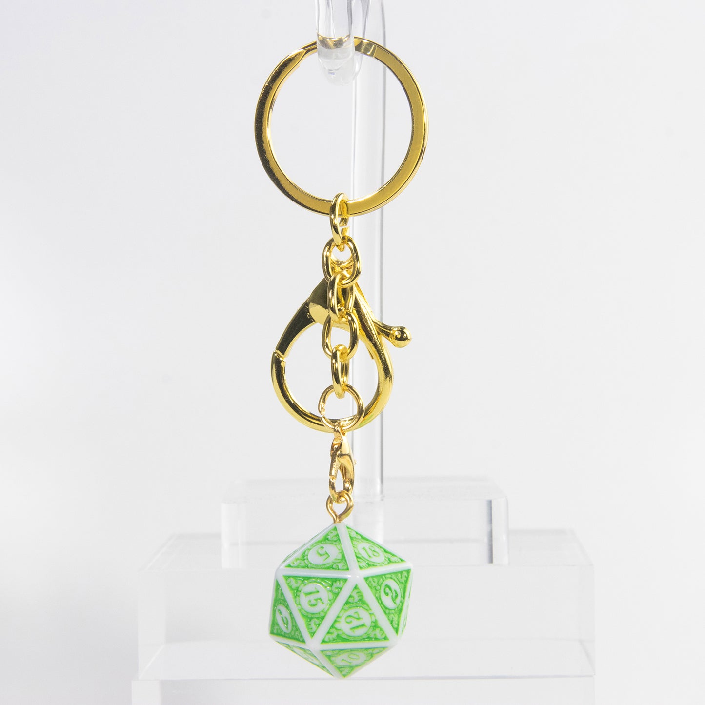 Lucky Dice Keychain, Colorful Acrylic Key Holder Bag Car Pendant, DND RPG Table Game Fans Souvenir Gift Jewelry