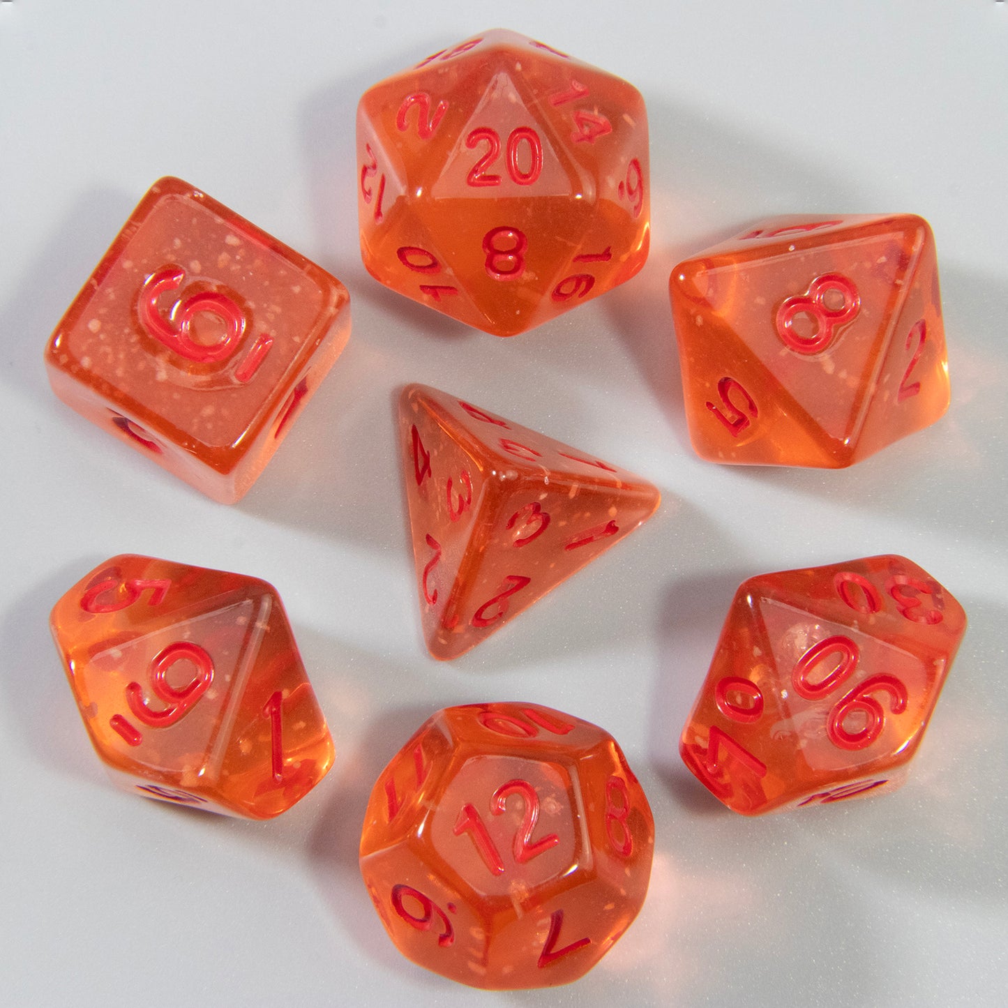 Transparent Dice Set - DND Dice Set for DND RPG Role Playing Game, 7-Piece Polyhedral Dice Set