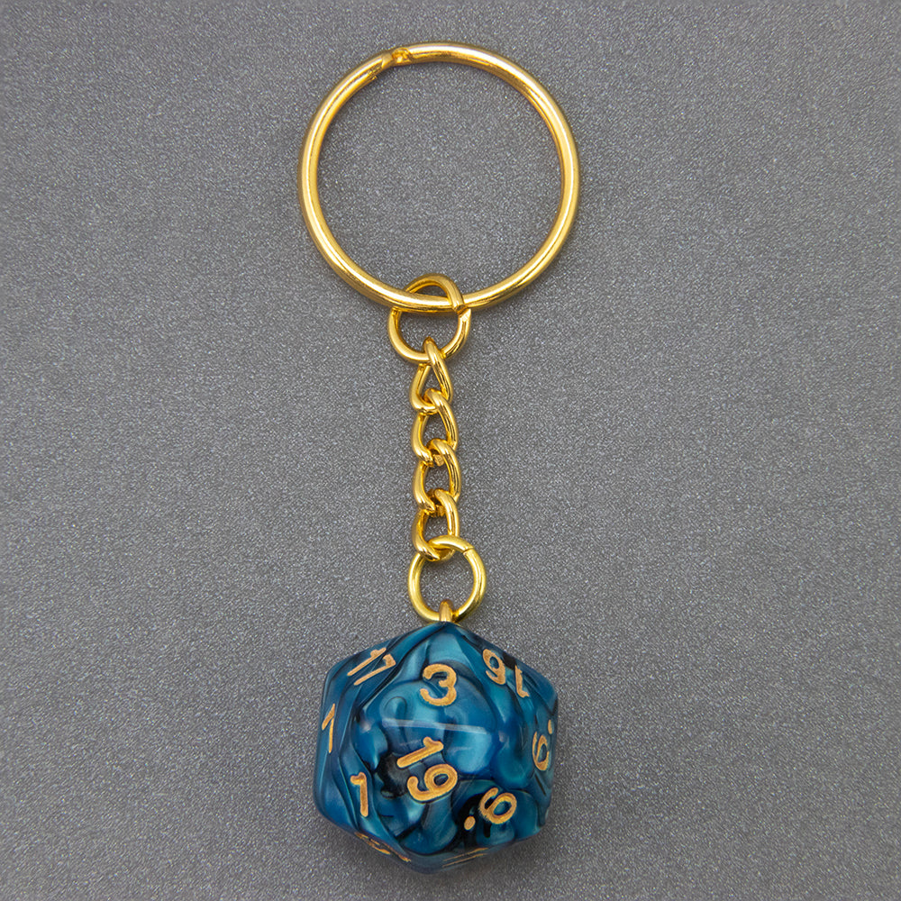 Colored Dice Keychain Lucky Keyring Table Game Souvenirs Perfect for DND Game Lover Gift, Bag, Car Pendant