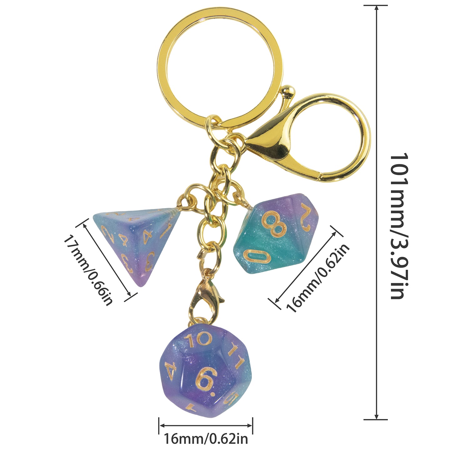 Lucky Acrylic Dice Keychain  - Stylish and Fortunate Charm for Keys, Bags - Durable, Multipurpose Accessories