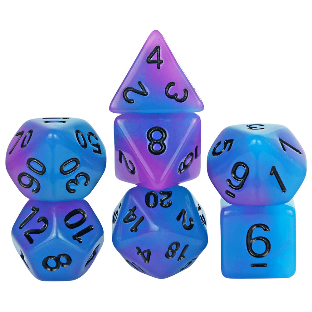 7-Piece Glow-in-the-Dark Polyhedral Dice Set for Board Game DND TRPG