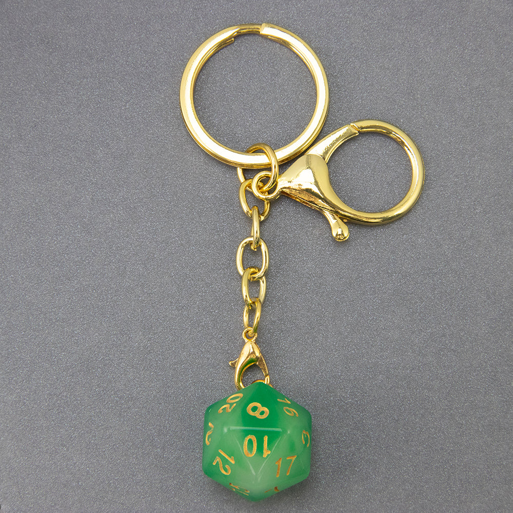 Luminous Dice Keychain Fashion Dice Charm, Pouch Handbag Car Pendant, Table Game Souvenirs for DND RPG Game Lover