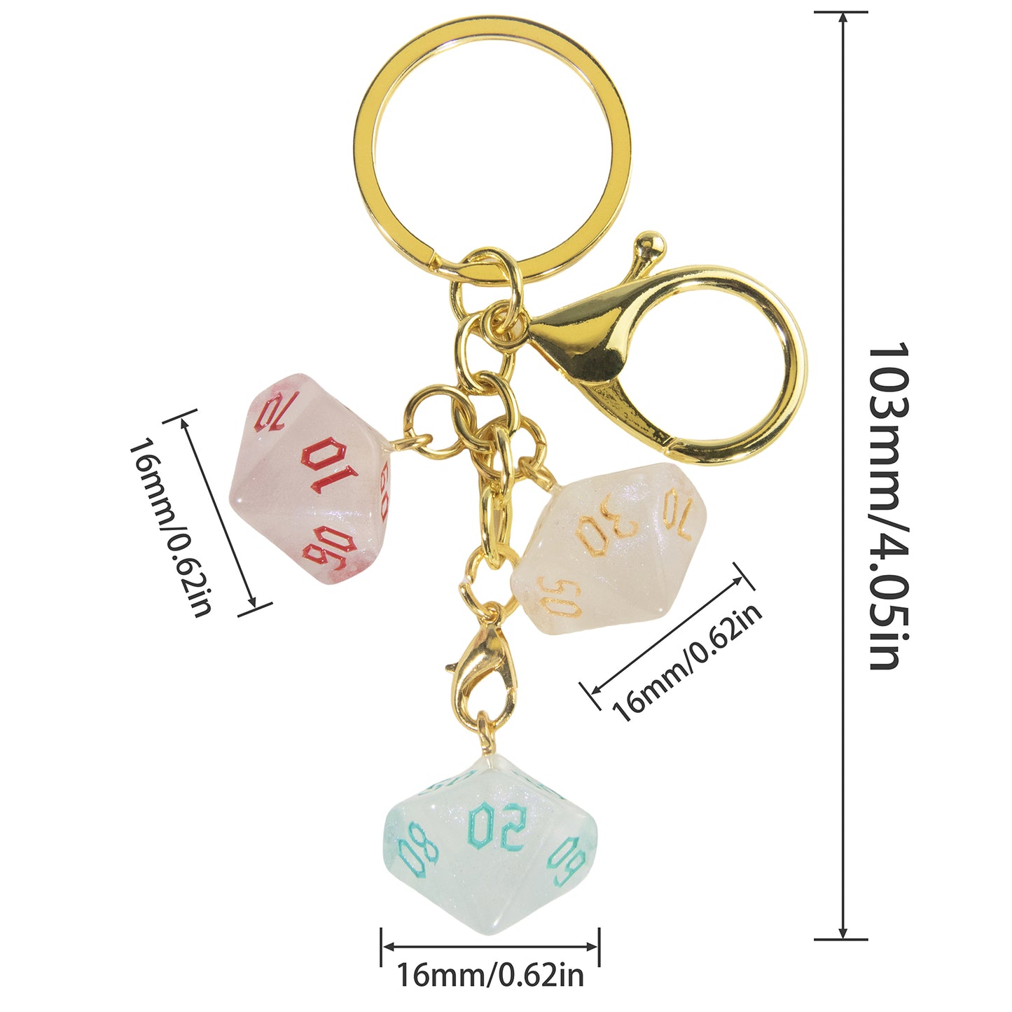 Fashion Keyring Dice Ornament Key Chain Pendant Men Kids Toys Gifts
