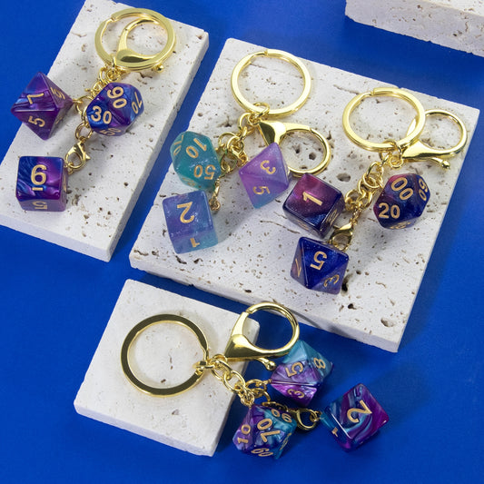 Lucky Acrylic Dice Keychain  - Stylish and Fortunate Charm for Keys, Bags - Durable, Multipurpose Accessories