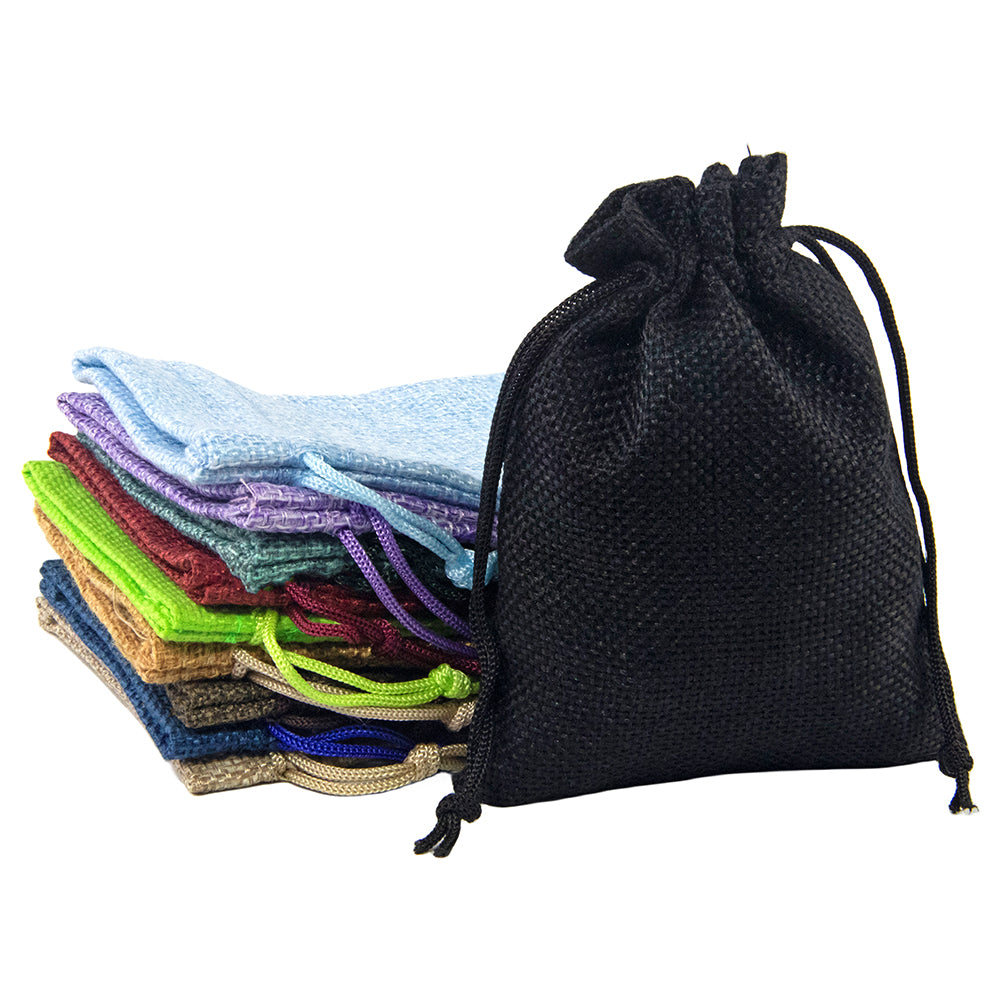 Burlap Drawstring Bags 10pcs Linen Bag Dice Storage Bag for Christmas Gifts Bag, Jewelry Packaging Bags