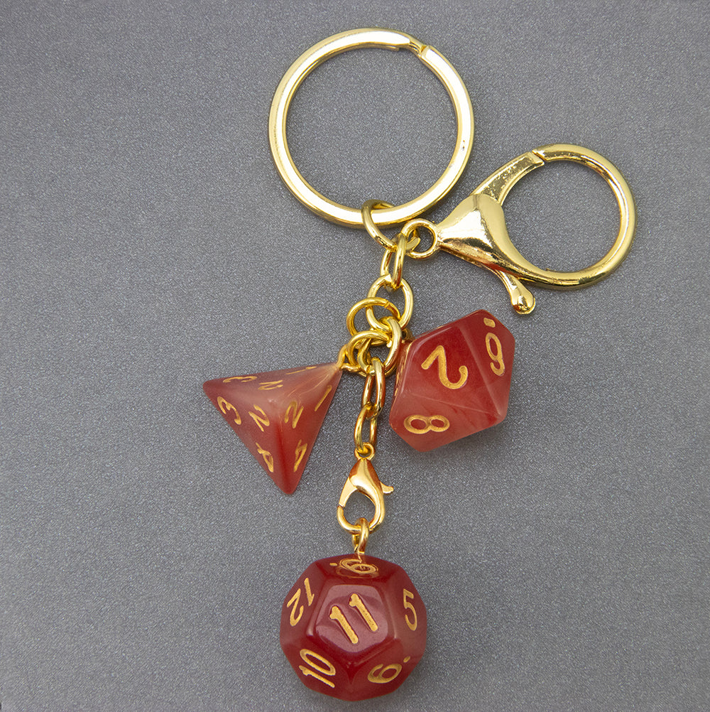 Luminous Dice Keychain Fashion Dice Charm, Pouch Handbag Car Pendant, Table Game Souvenirs for DND RPG Game Lover