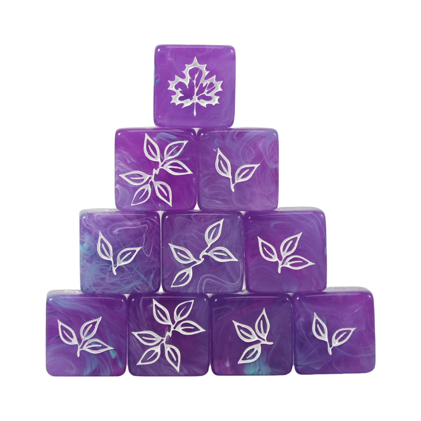 D6 Dice Set 10pcs 16mm Love Heart/leaf/flower/diamond Patterns Game Dice for Board Game, Math Teaching