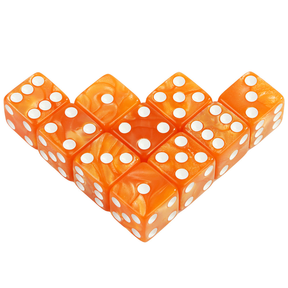 Marble Dice 10pcs 16mm Square Corners Dice 6 Sided Dice for Party Entertainment and Leisure Board Games DND Card Games