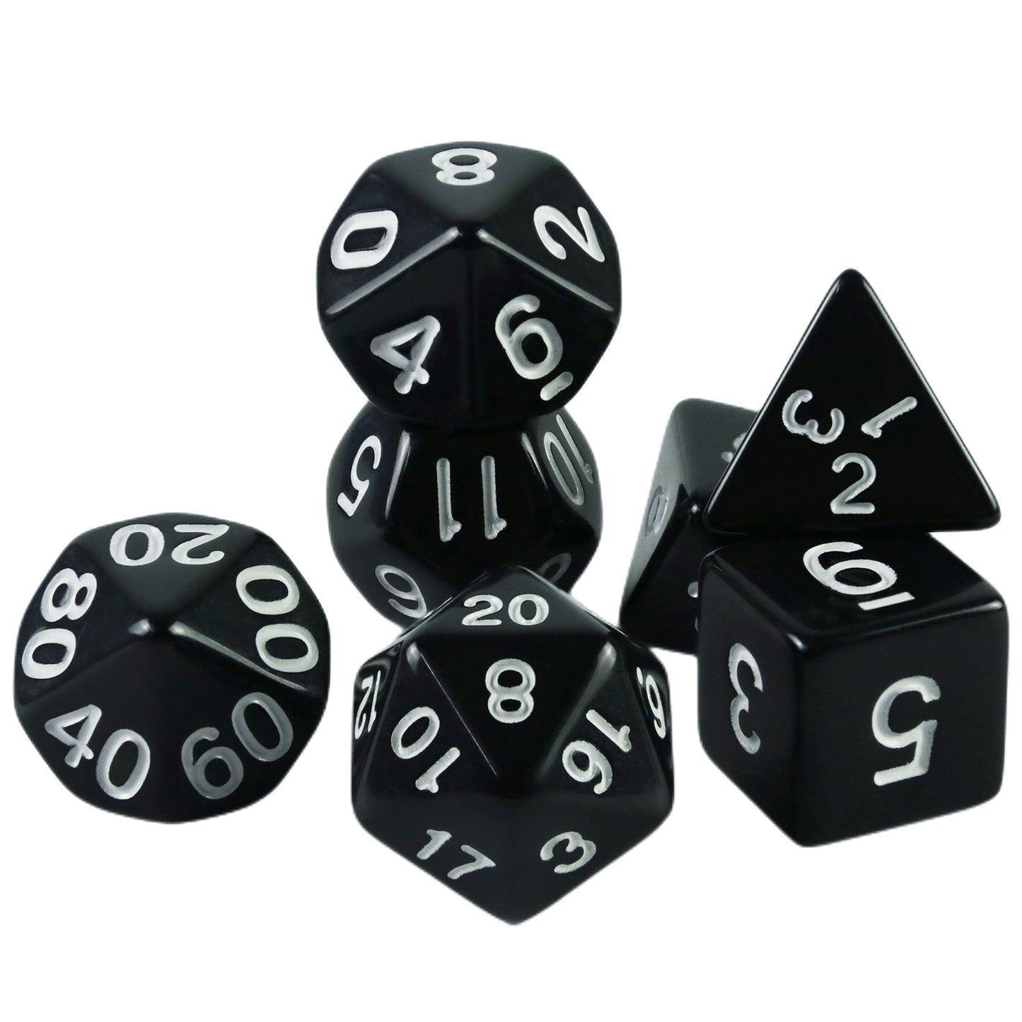 7pcs/set Opaque Dice Polyhedral Game Dice D4 D6 D8 D10 D10% D12 D20 for Board Game DND Role Playing