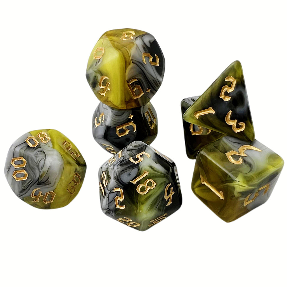 DND Dice Set 7Pcs Polyhedral Dice D4 D6 D8 D10 D12 D20 with Tube Mixed Color for D&D Tabletop Role-Playing Games Accessories
