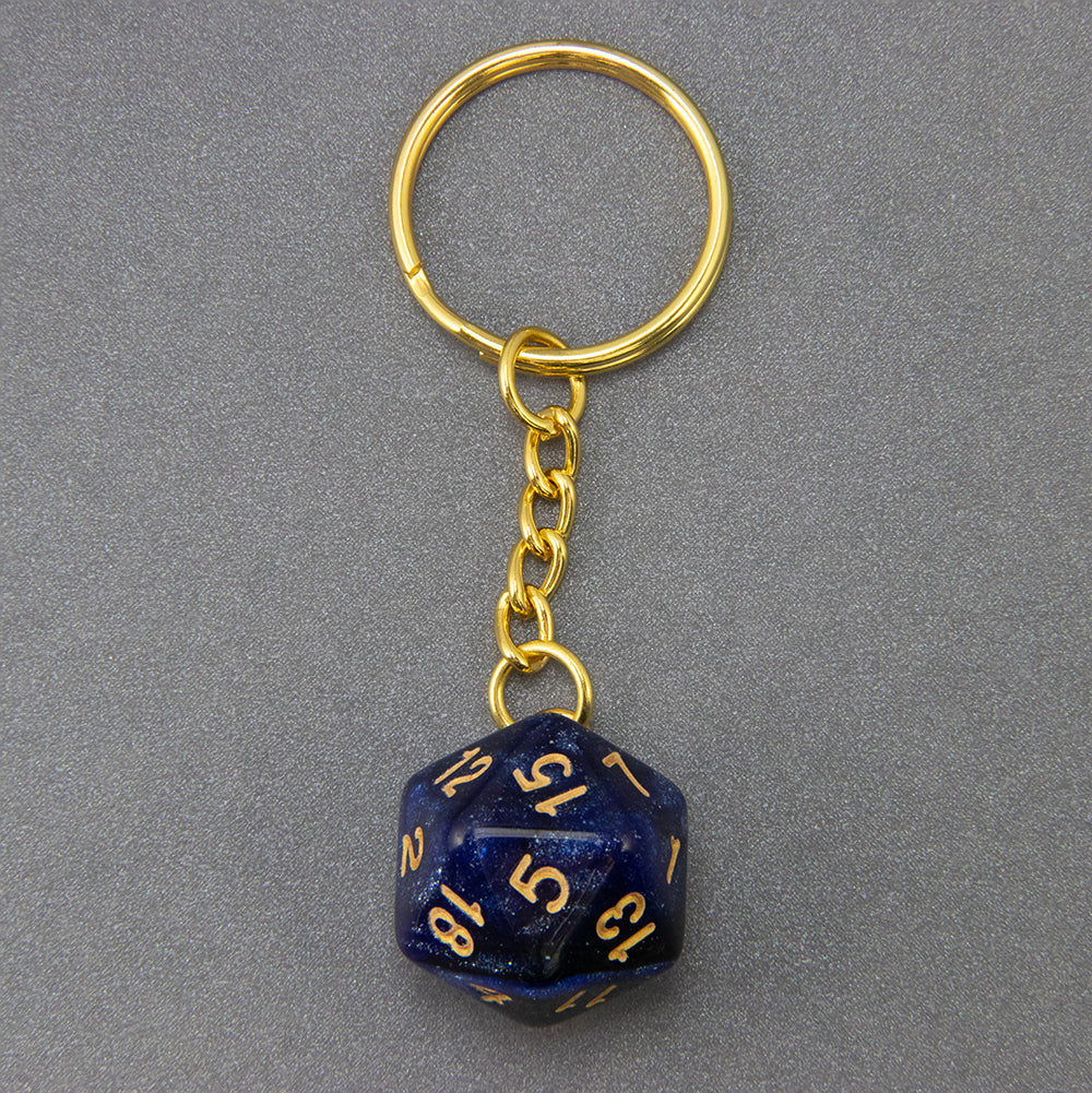 Starry Sky Effect Dice Keychain Fashion Dice Charm Keyring for Pouch Hand Bag Car Pendant