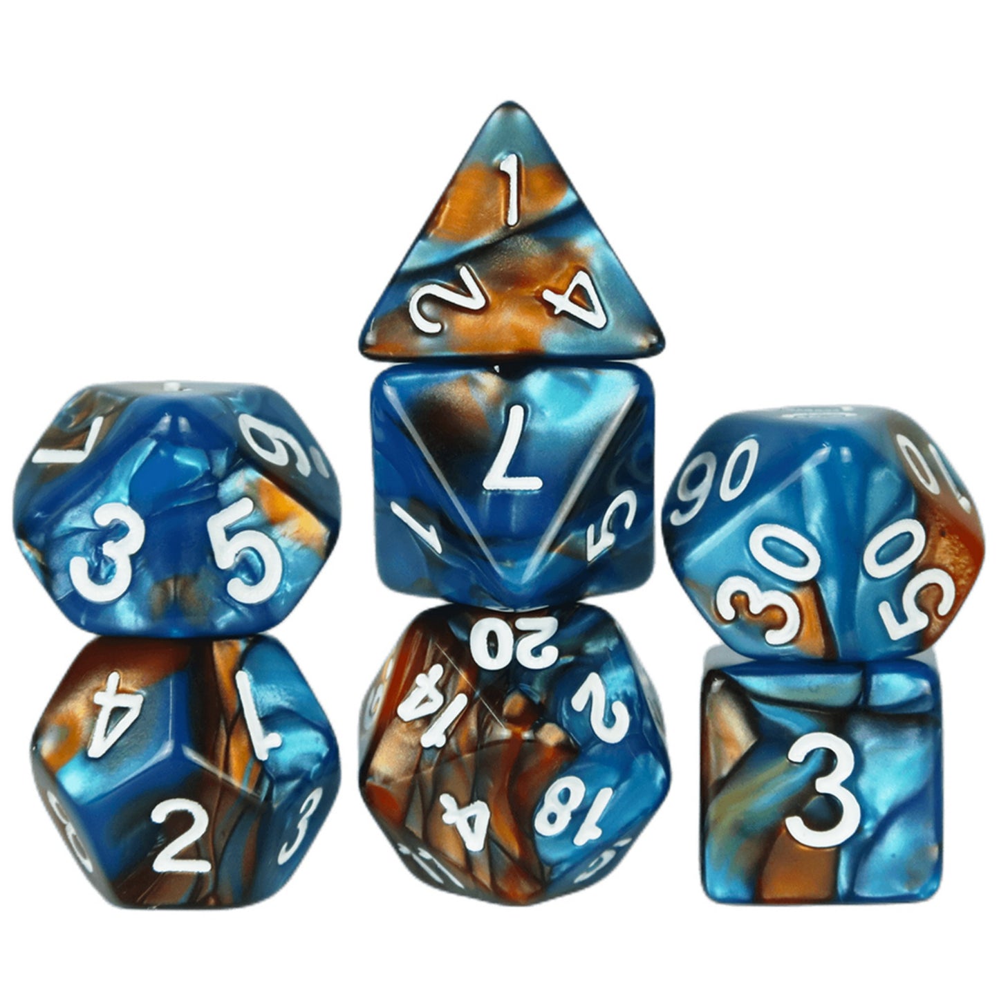 7pcs DND Polyhedral Dice Double-color Dice with for Board Game DND RPG Role Playing Game Accessories