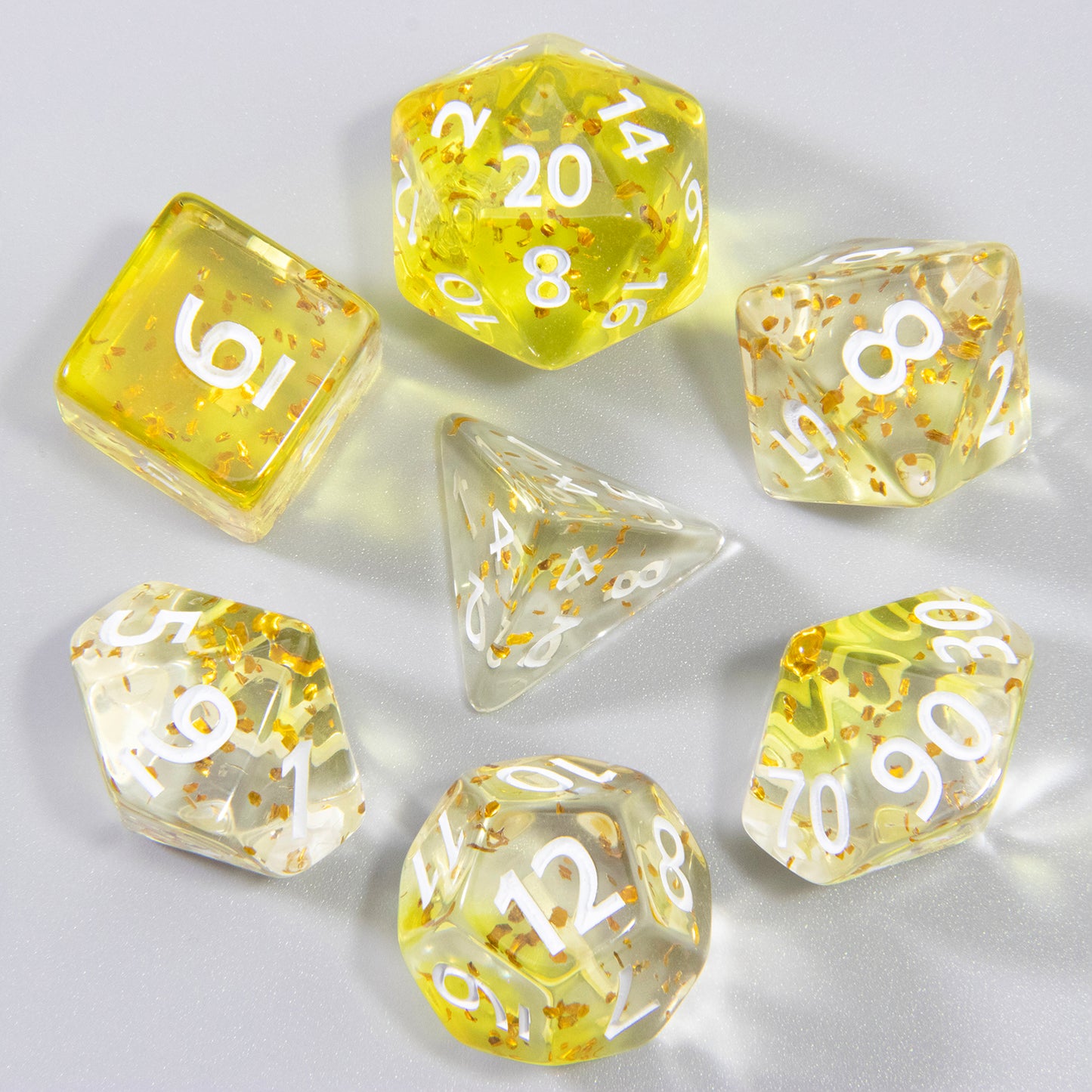 Glitter and Nebula Effect DND Dice Set 7pcs D4-D20 Polyhedral Dice for Role Playing Game Board Game Accessories As Gift