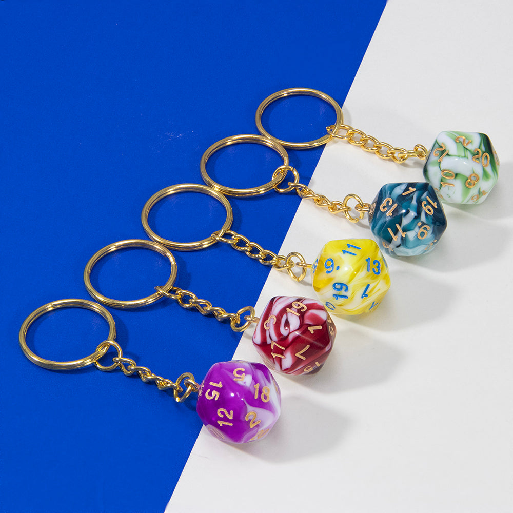 Acrylic Dice Keychains, Dice Key Rings Keyfob for Bag Purse Wallet Cellphone or Car Pendant