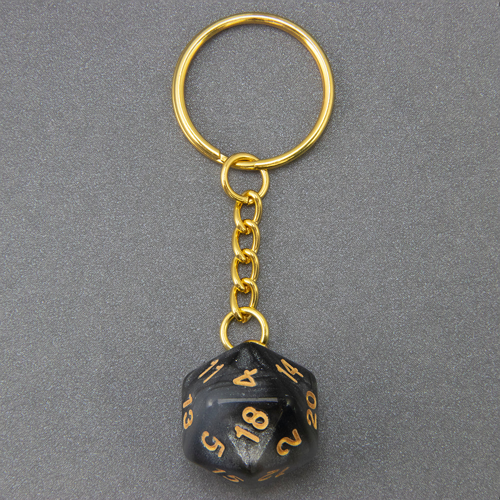 Starry Sky Effect Dice Keychain Fashion Dice Charm Keyring for Pouch Hand Bag Car Pendant