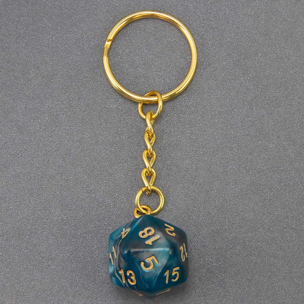 Colored Dice Keychain Lucky Keyring Table Game Souvenirs Perfect for DND Game Lover Gift, Bag, Car Pendant