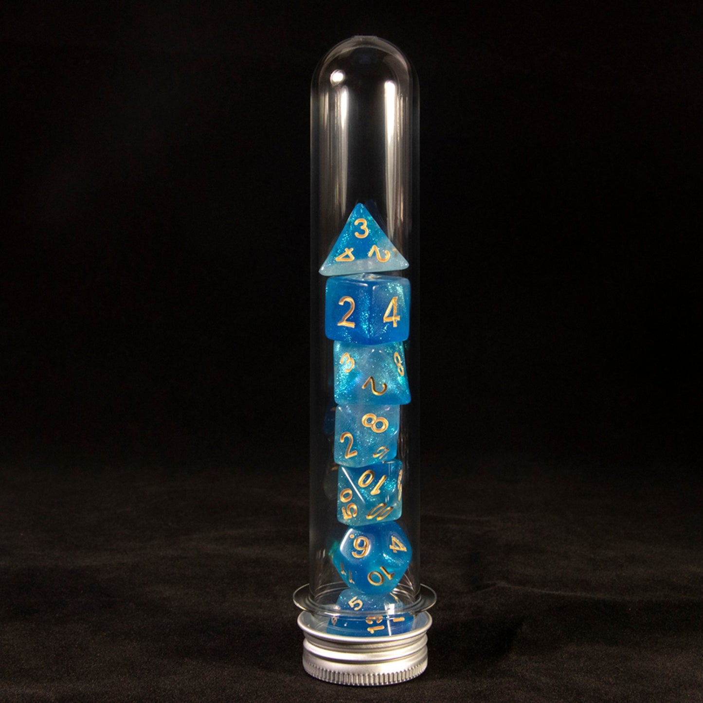 7pcs D&D Dice Set Mixed Color and Glitter Polyhedral Game Dice with Tube, Table Board Playing Game for Bar Club Party
