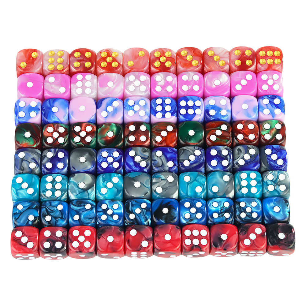 Set of 10pcs 12mm Dice D6 Mixing Color Cube Dice for Board Game, Acrylic Minimalist Game Dice Durable