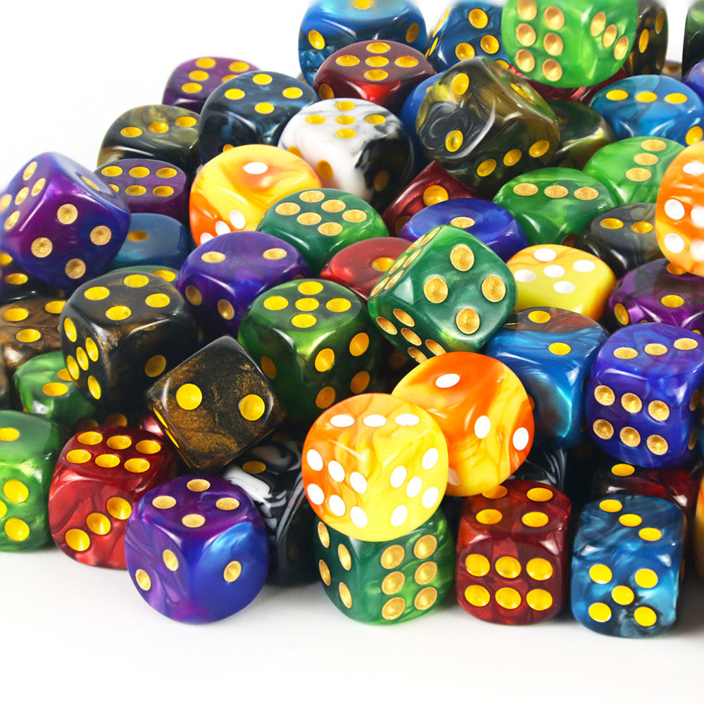 Set of 10pcs 12mm Dice D6 Mixing Color Cube Dice for Board Game, Acrylic Minimalist Game Dice Durable