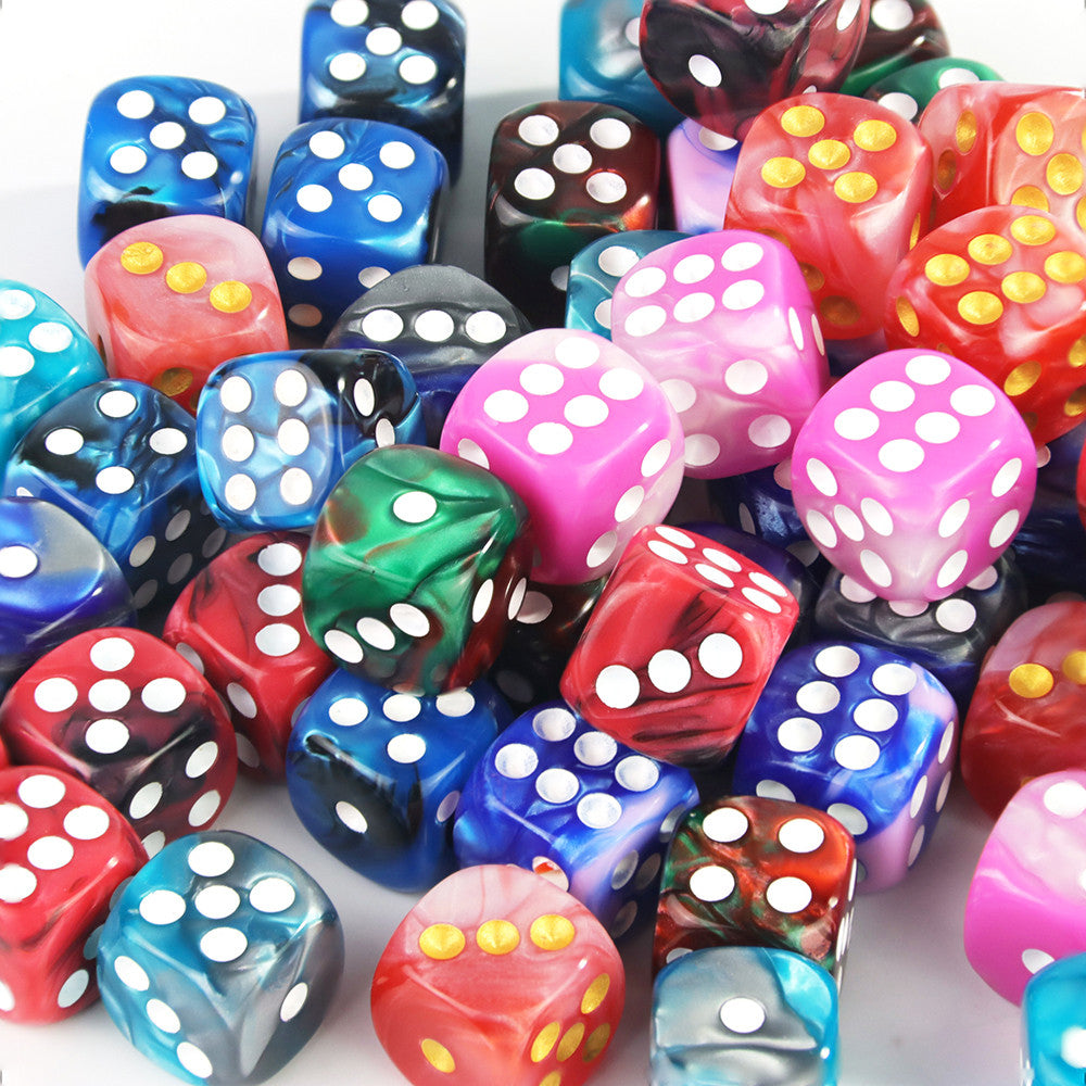 Set of 10pcs 12mm Dice D6 Mixing Color Cube Dice for Board Game, Acrylic Minimalist Game Dice Durable