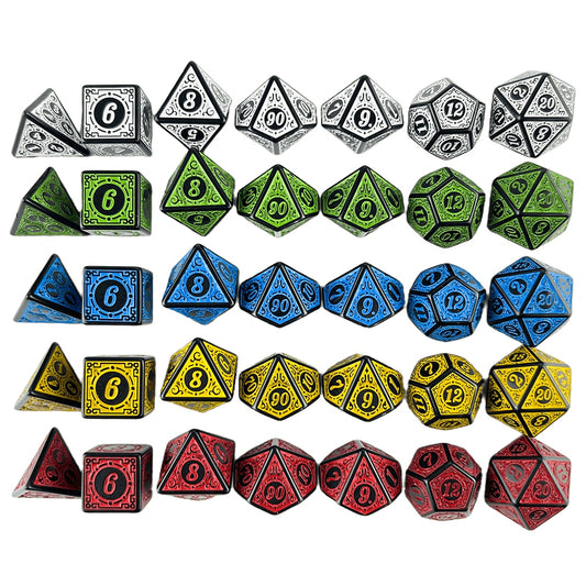 7 Dice Set  - D4 D6 D8 D10 D12 D20 D%Polyhedral Digital Multi-Color for Boardgame As Souvenirs/Gift Entertainment game Dice