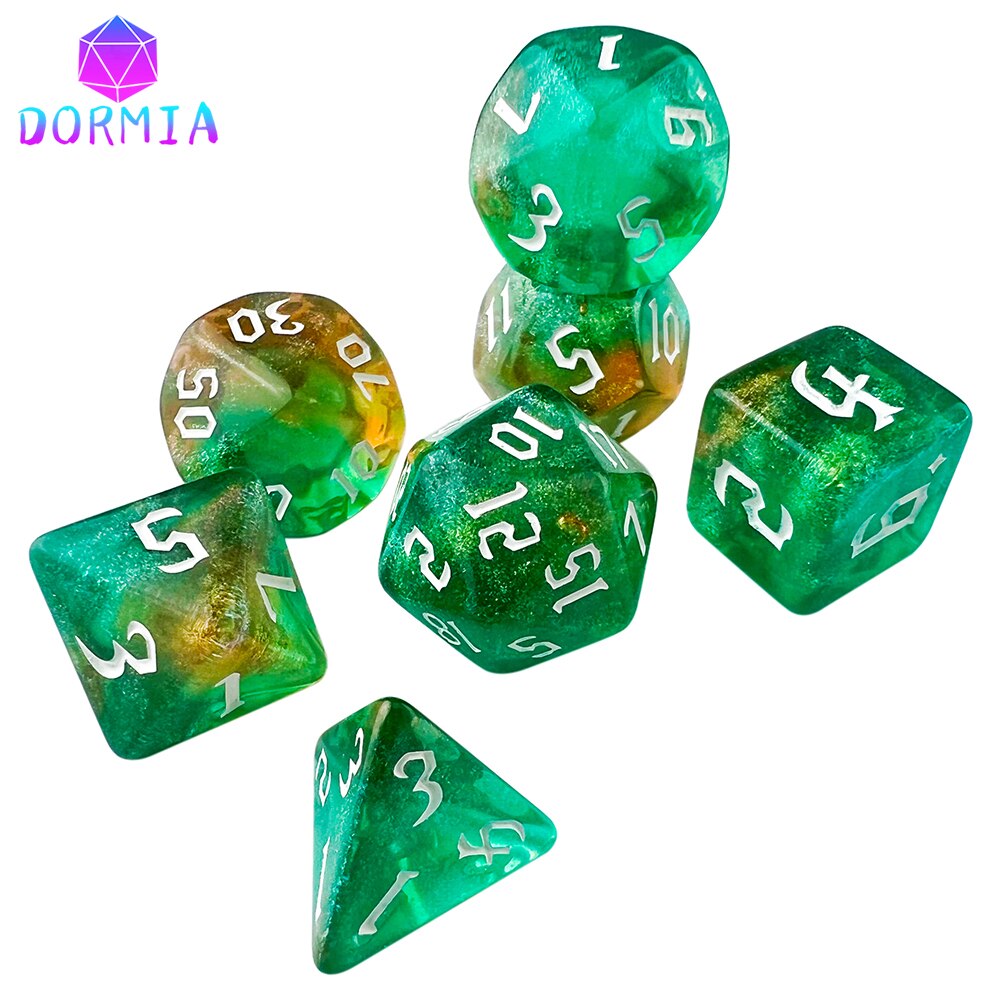 7 Dice Set  - D4 D6 D8 D10 D12 D20 D%Polyhedral Digital Multi-Color for Boardgame As Souvenirs/Gift Entertainment game Dice