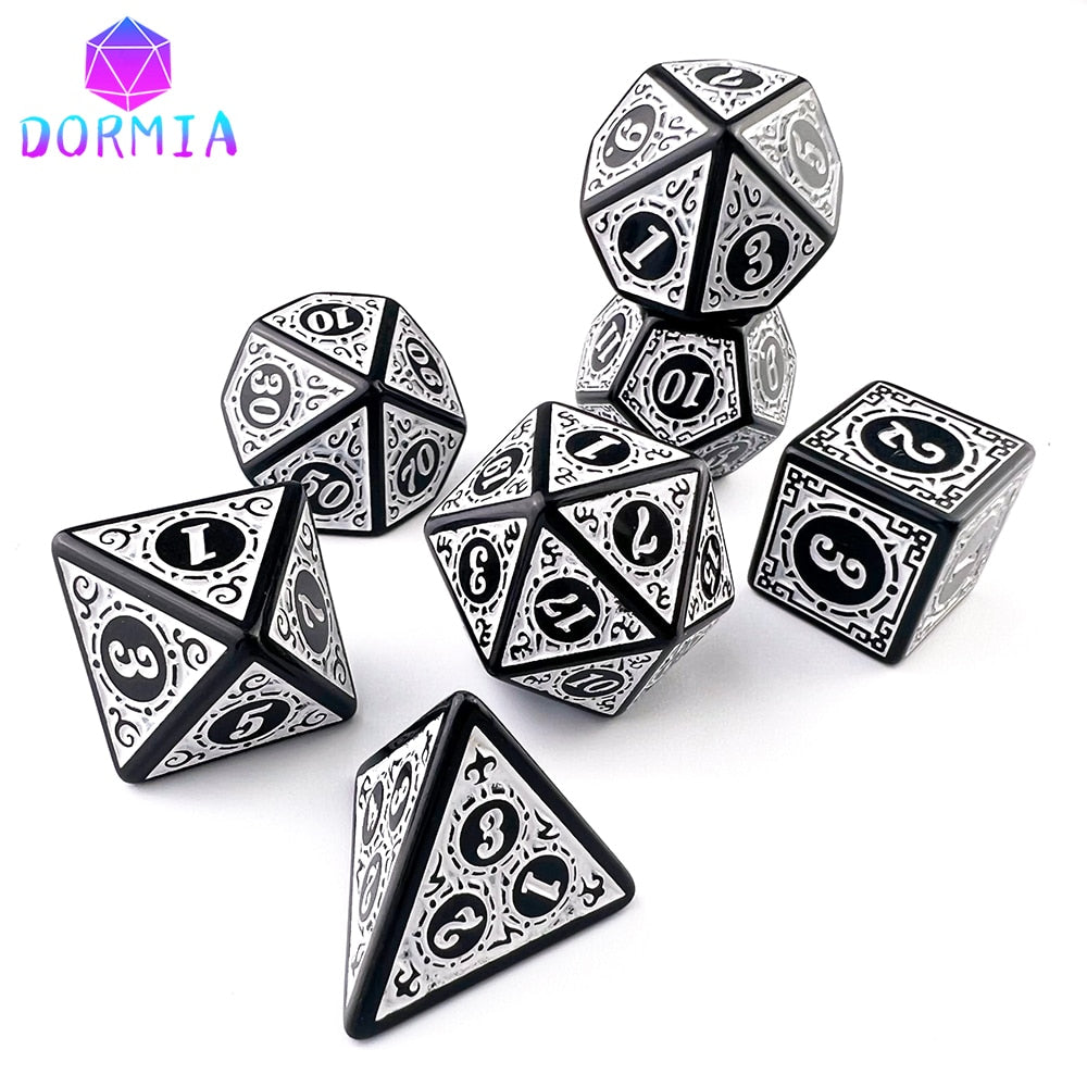 7 Dice Set  - D4 D6 D8 D10 D12 D20 D%Polyhedral Digital Multi-Color for Boardgame As Souvenirs/Gift Entertainment game Dice