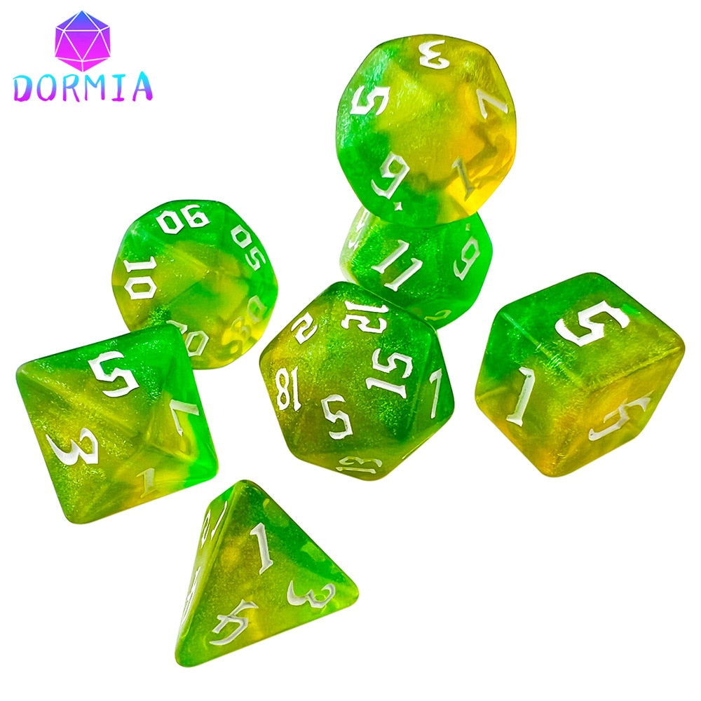 7 Dice Set  - D4 D6 D8 D10 D12 D20 D%Polyhedral Digital Multi-Color for Boardgame As Souvenirs/Gift Entertainment game Dice